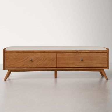 Mid-Century Modern Bench with Storage