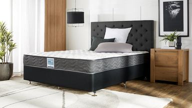 Suparest Classic Medium Queen Mattress and Conforma Base with Diaz Headboard Package