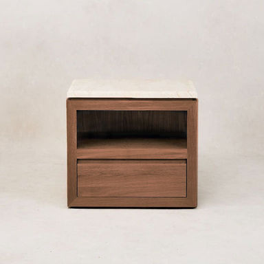 Sofita Marble Nightstand - Mocha