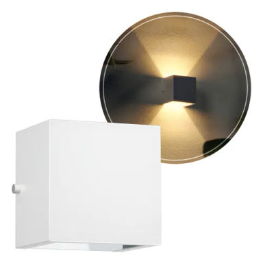 Arandela Quadrada 2 Fachos Uso Externo Interno MF105 Cor Branco 110V/220V