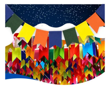 100 Metros Bandeirinhas Papel Seda Festa Junina Decoração Arraiá