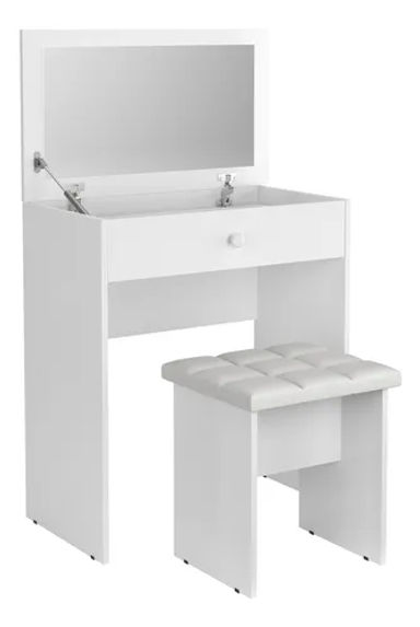 Penteadeira Escrivaninha Mesa Camarim Com Espelho E Banqueta