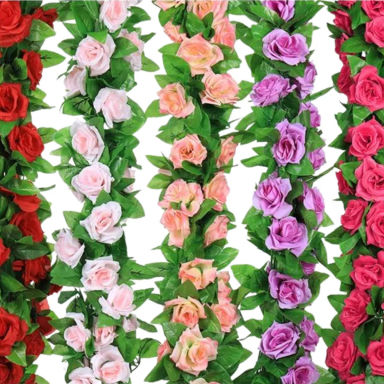 Corrente De Rosas 2 Metros Trepadeira Artificial Folhagem