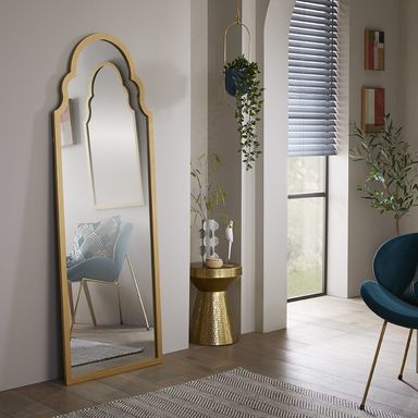 Leaner Mirror Casablanca Arched Shape with Gold Frame- H 170cm X L 60cm