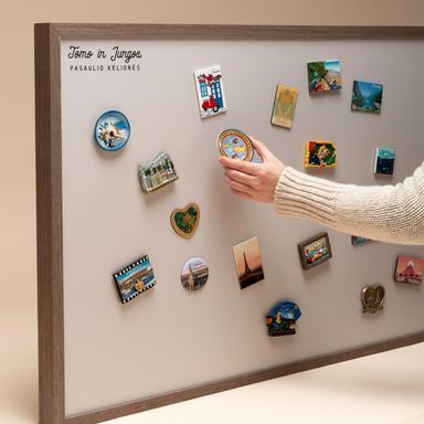 Magnet Board for Travel Magnets, Souvenir Magnet Display for Wall, Aesthetic Personalized Magnetic  Collection Board, Large Linen Frame