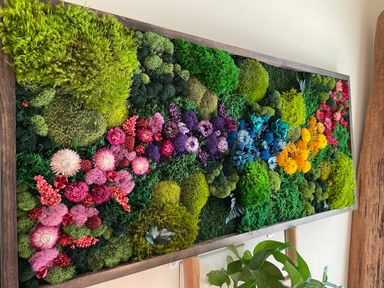 Small Moss Wall Art. Moss Wall. Preserved Moss. Wall Garden. Art Home Decor. Art with Flowers. Large home decor.