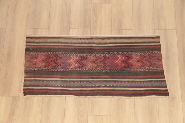 Pink Area Rug, Kilim Area Rug, Handknotted Rug, Turkish Accent Rug,Boho Rug,Tribal Rug,Oushak Rug, Pastel Turkish Rug,2.3 x 4.9 ft, RK 14538