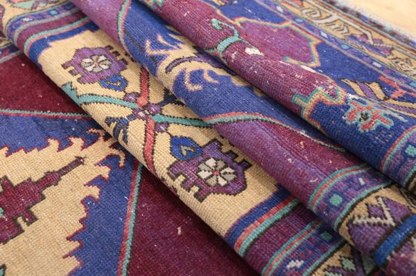 Purple oriental rug, Turkish wool rug, Vintage rug gifts, Handmade rug, Decorative rug, Traditional rug, Farmhouse rug, 3.2x10 ft,RK 13999