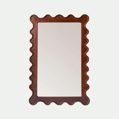 Savannah SCALLOPED EDGE MIRROR, Rectangular Mirror, Wood Mirror, Ripple Mirror, Wavy Mirror, Solid Oak Mirror, Bathroom Mirror, Kids Room