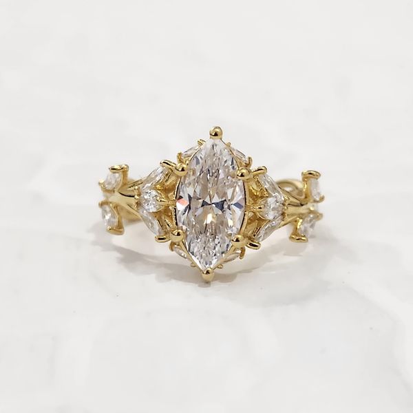 2ct Marquise Lab Grown Diamond Engagement Ring, 14K Gold Bridal Ring
