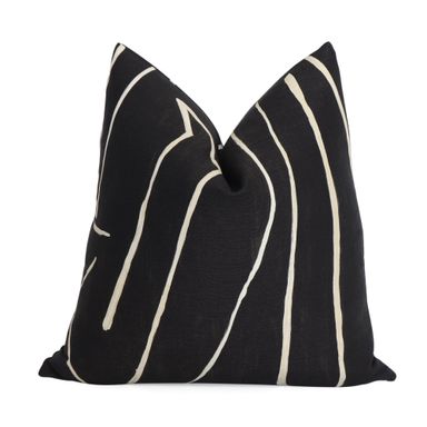Kelly Wearstler Graffito Pillow Cover, Onyx Beige, Modern Home Decor, Black Cushion Sham, Black Pillows, Black Cushion, Black Cushion, Gift