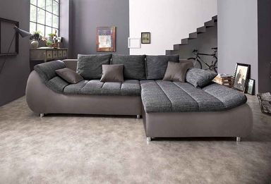 Ecksofa Imola elegant und bequem, aktuelle Steppung im Sitz, L-Form