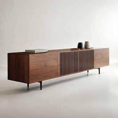 Luck Live Mid-Century Modern TV Stand w/ 4 Storage Cabinets for Living Room Wood in Brown | 94.5" | Wayfair