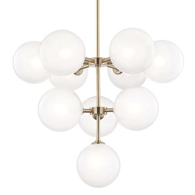 Ashleigh 10 Light Chandelier, Aged Brass | Chandelier lighting, Contemporary chandelier, Chandelier