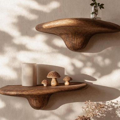 Wooden Mushroom Wall Shelf For Books And Decor SILDTMR008 in 2025 | Unique shelves, Wall bookshelves, Shelves