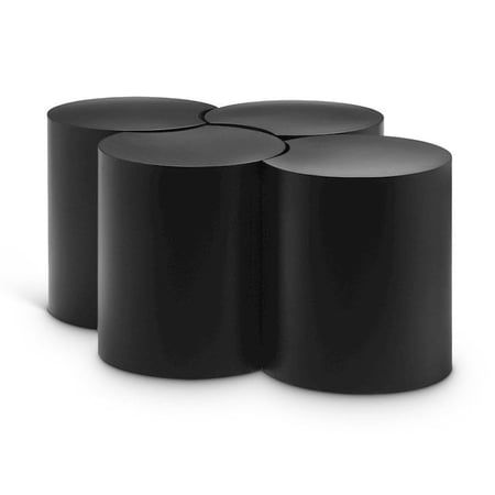 Meridian Furniture Dimple 4 Piece Black Iron Metal Coffee Table