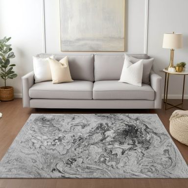 Addison Rugs Machine Washable Indoor/ Outdoor Chantille Abstract Contempoary Rug Gray - 8' x 10'