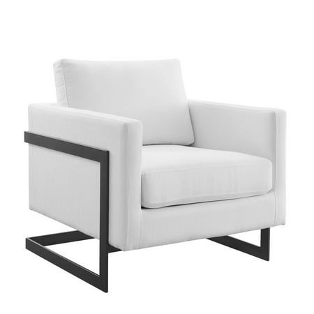 Modway Posse Upholstered Fabric Upholstered Accent Chair in Black and White