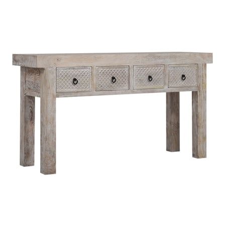 Maven Lane Veena Handmade Heritage Wooden Console Table  Distress Natural Finish