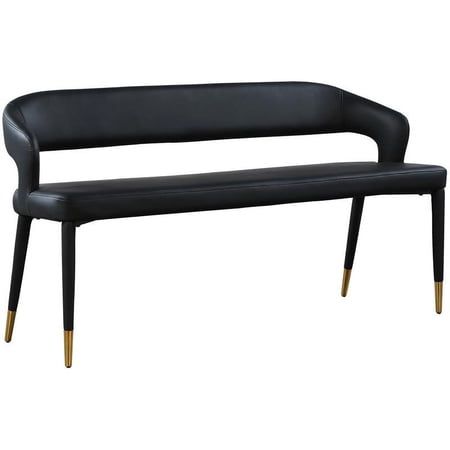Meridian Furniture Destiny Black Vegan Leather Bench