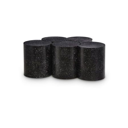 Meridian Furniture Dimple 5 Piece Black Terrazzo Pattern Iron Metal Coffee Table
