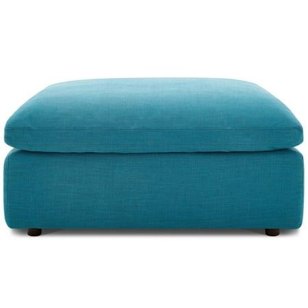 Modway Commix Modern Down Filled Overstuffed Fabric Ottoman in Teal