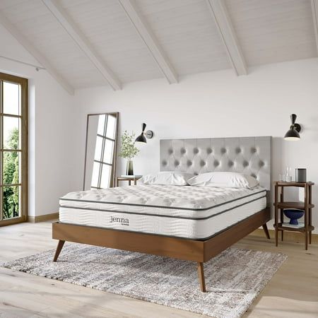 Modway Jenna 10  Innerspring and Foam California King Mattress in White