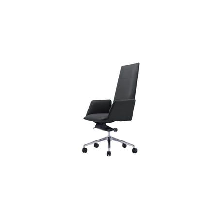HomeStock Island Interiors 24 Inch Modern Office Chair  Knee Tilt  Sleek Tall Back  Gray 24  x 27  x 47  Vegan Faux Leather Upholstery with Adjustable Tilt Mechanism