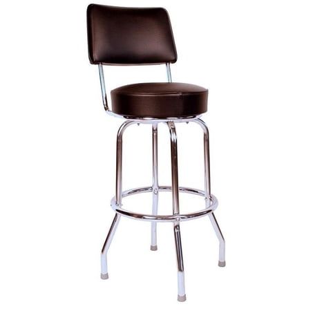 Swivel Counter Stool - Chrome Finish  Blue Seat - 35.5  Height - Modern Bar Furniture
