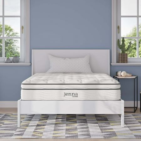 Modway Jenna 10  Quilted Full Size Pillow Top Innerspring Mattress in White