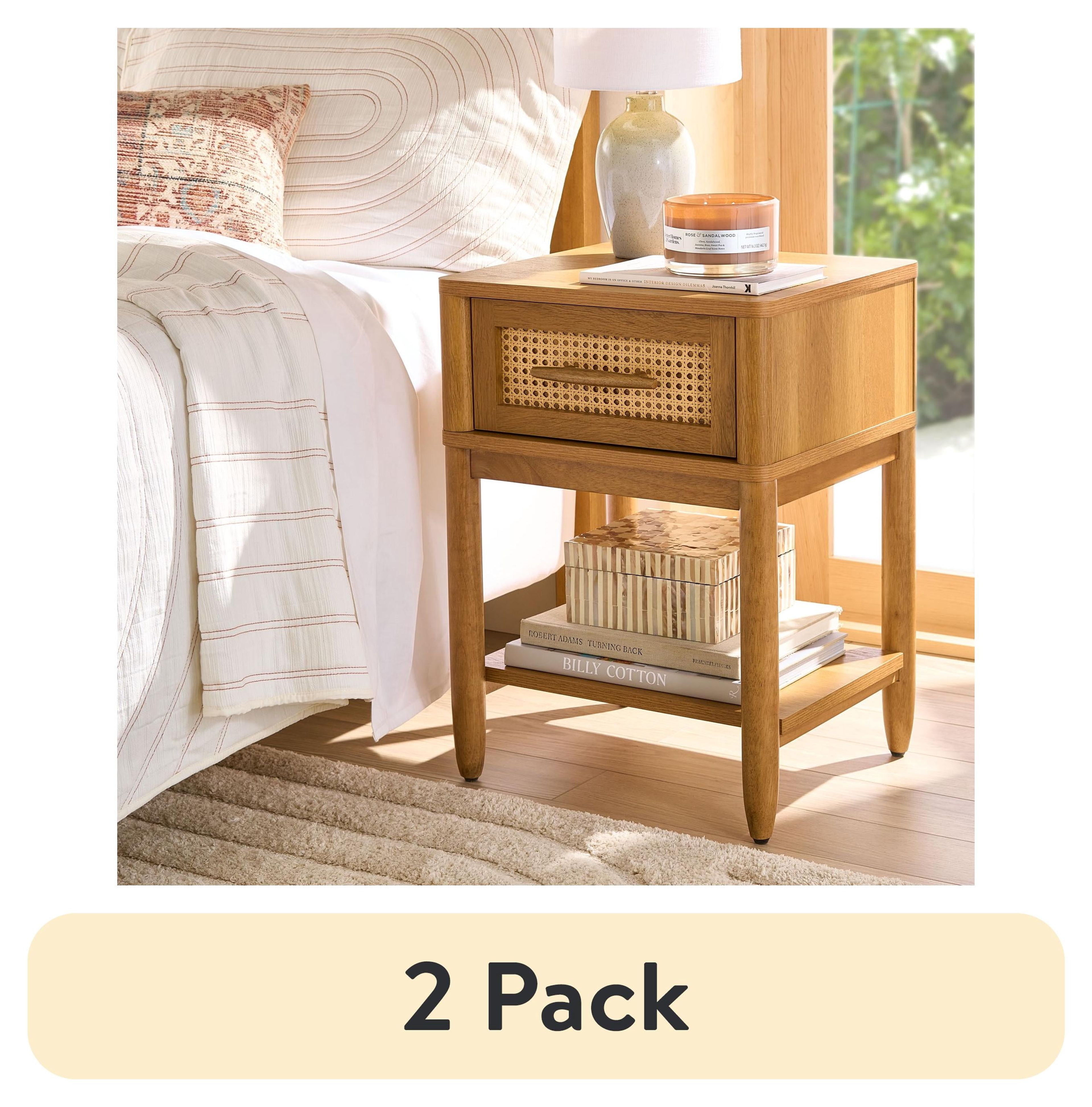 2-Pack Springwood Caning Nightstand Light Honey Finish