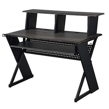 ACME Annette Wooden Music Desk with Shelves in Black Finish