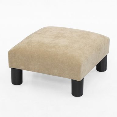 Adeco Trading Lightweight Ottomans, Wood Wheat Geometric, 15.7x15.7x9.1 in