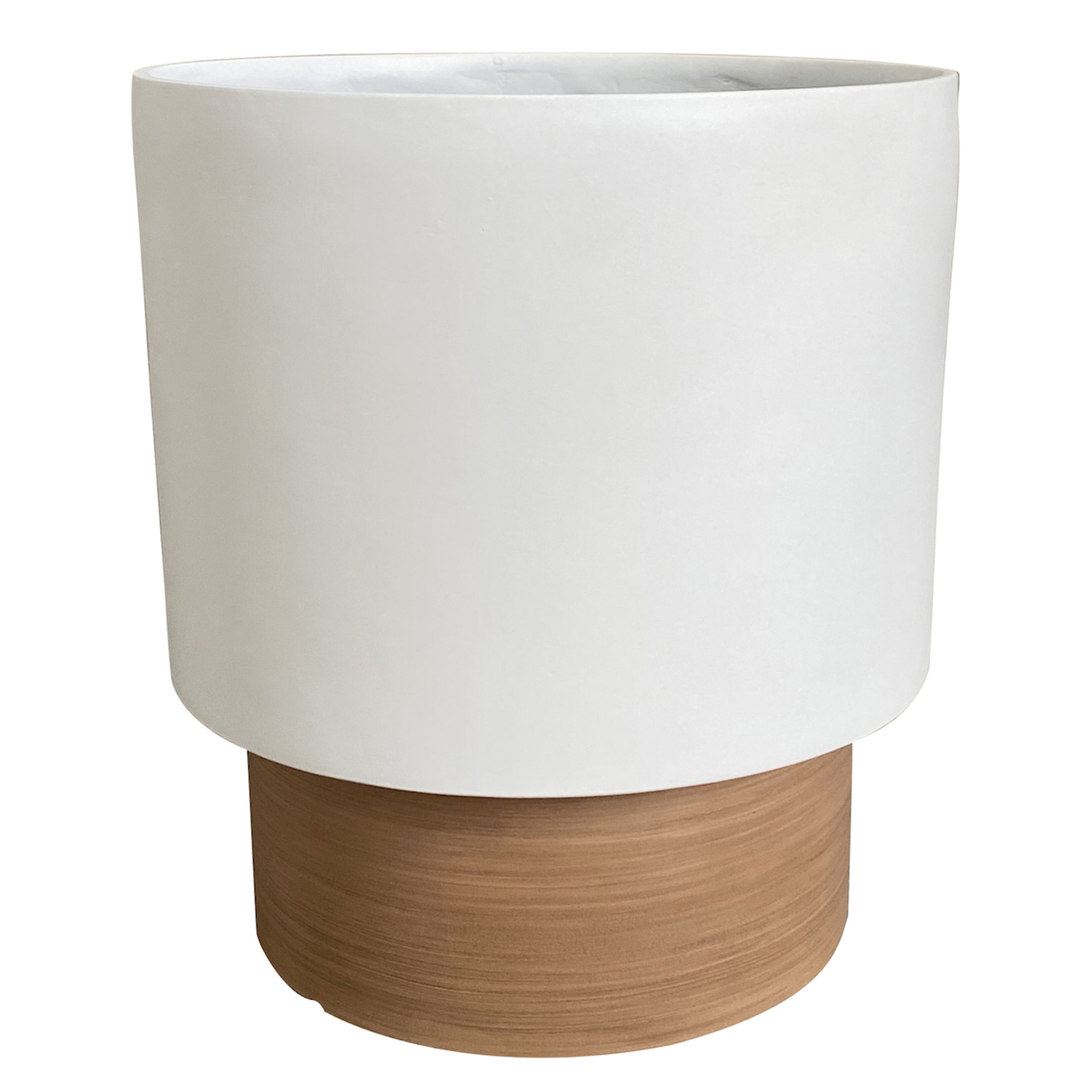 14-Inch Laurie White Resin Planter - Modern Indoor Outdoor Pot