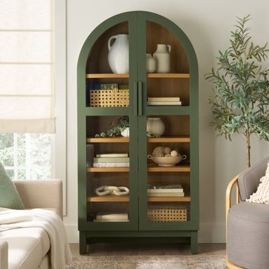 Better Homes & Gardens Juliet Arch Cabinet, Deep Green Finish