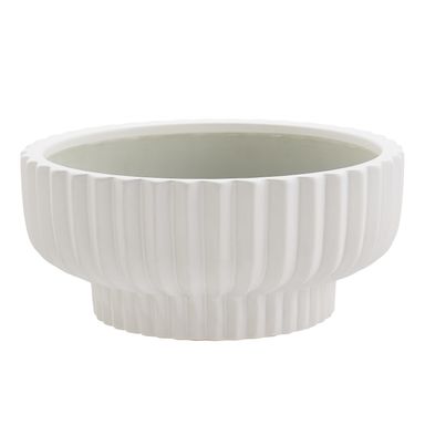 Better Homes & Gardens Pottery 12" Fischer Round Ceramic Planter, White
