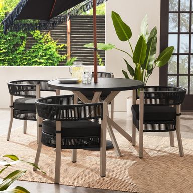 Better Homes & Gardens Tarren 5 Piece Outdoor Dining Set, Black