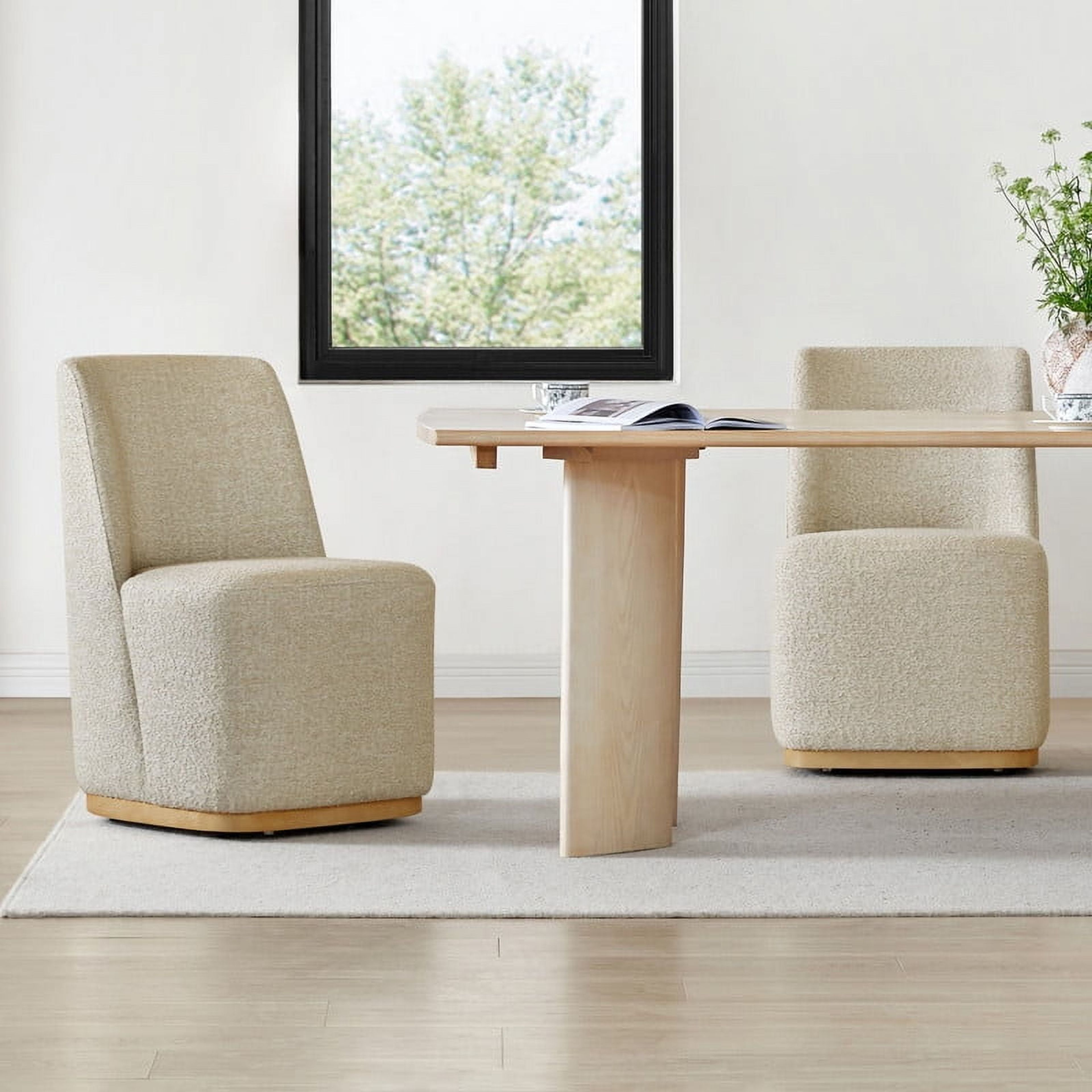 CHITA Modern Dining Chairs with Casters Set of 2