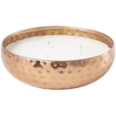 CosmoLiving by Cosmopolitan Copper Metal Tropical Breeze Scented Hammered 20 oz 3 Wick Candle with White Wax - Walmart.com