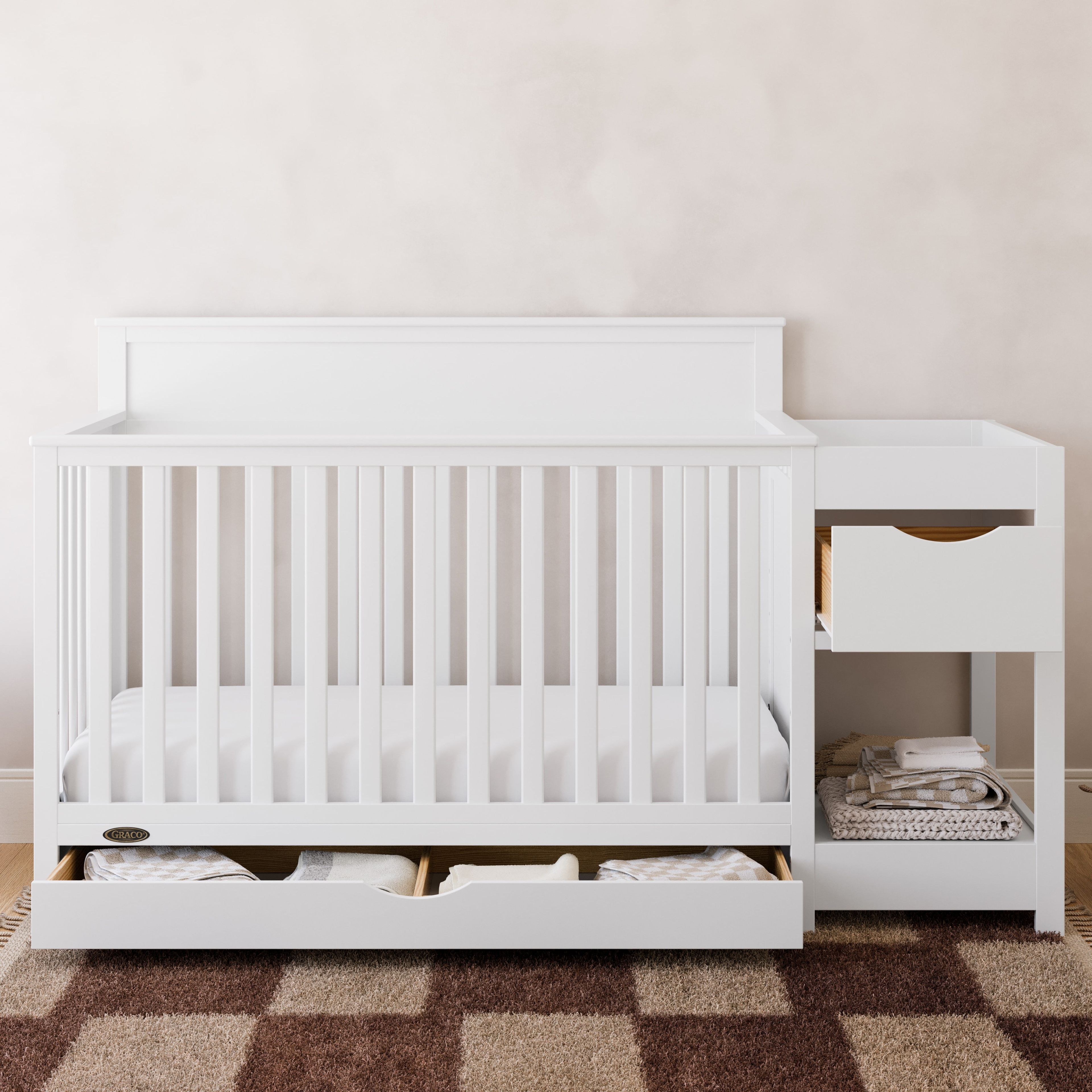 Graco Shiloh 5-in-1 Convertible Crib & Changer, White