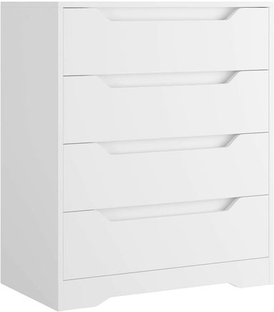 Homfa 4 Large Drawers Dresser, Modern Wood Chest of Drawers for Bedroom Hallway Living Room, White