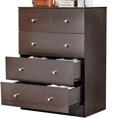 Ktaxon Large 5 Drawers Dresser Chests for Bedroom, Wood Chset of Drawers,Dressers Organizer for Bedroom, Living Room,Hallway, Brown