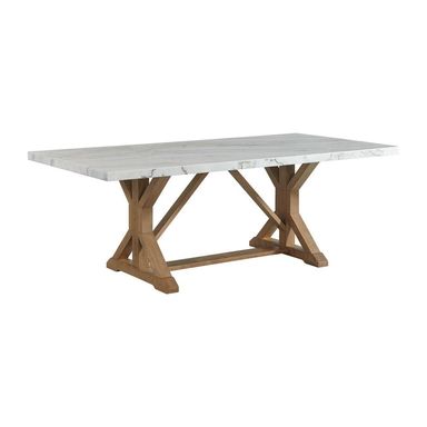 Liam Standard Height Rectangular Dining Table in White Marble