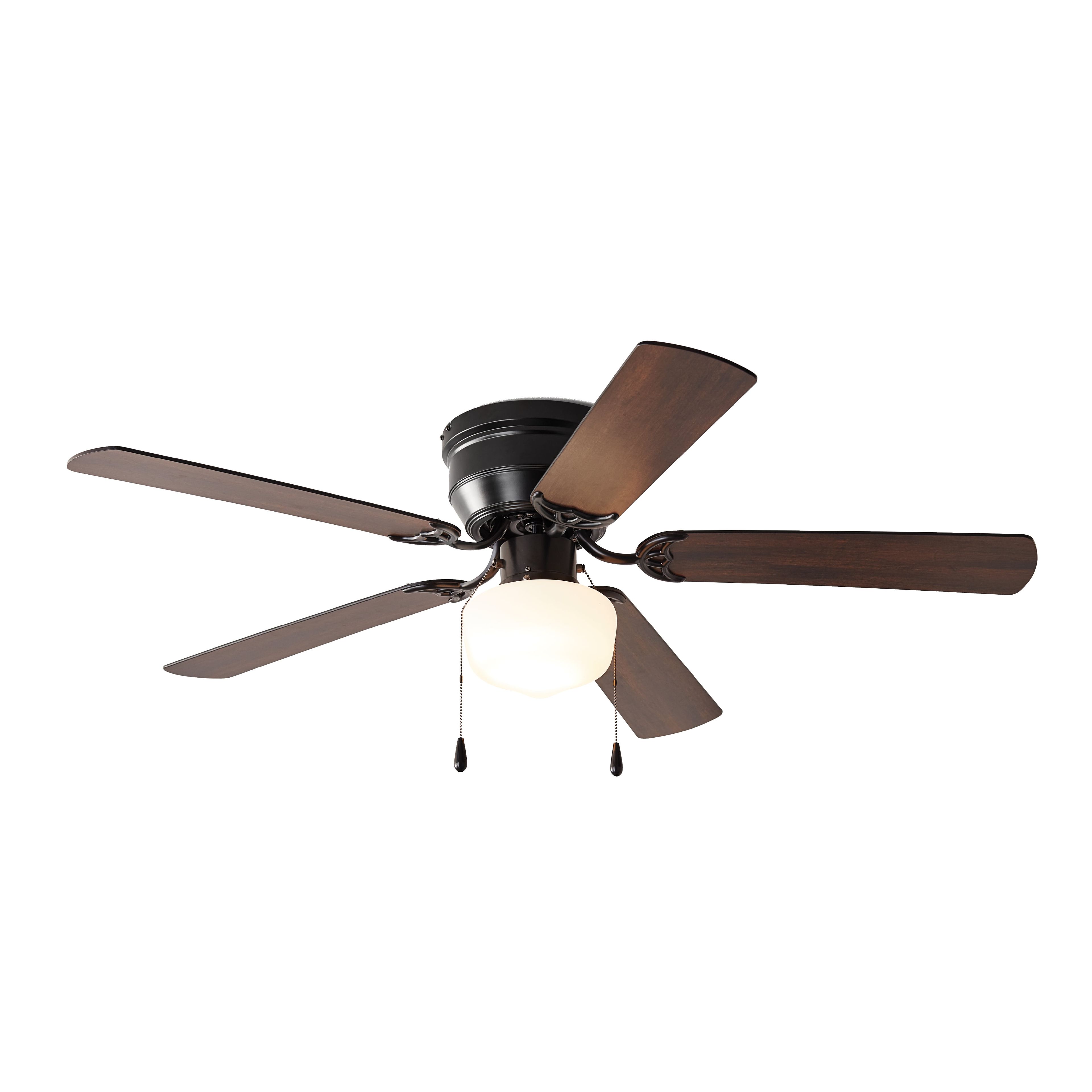 Mainstays 52-Inch Black Hugger Ceiling Fan with Light Kit & Reverse Airflow