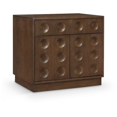 Meridian Furniture Compass Brown Oak Veneer Night Stand - Walmart.com
