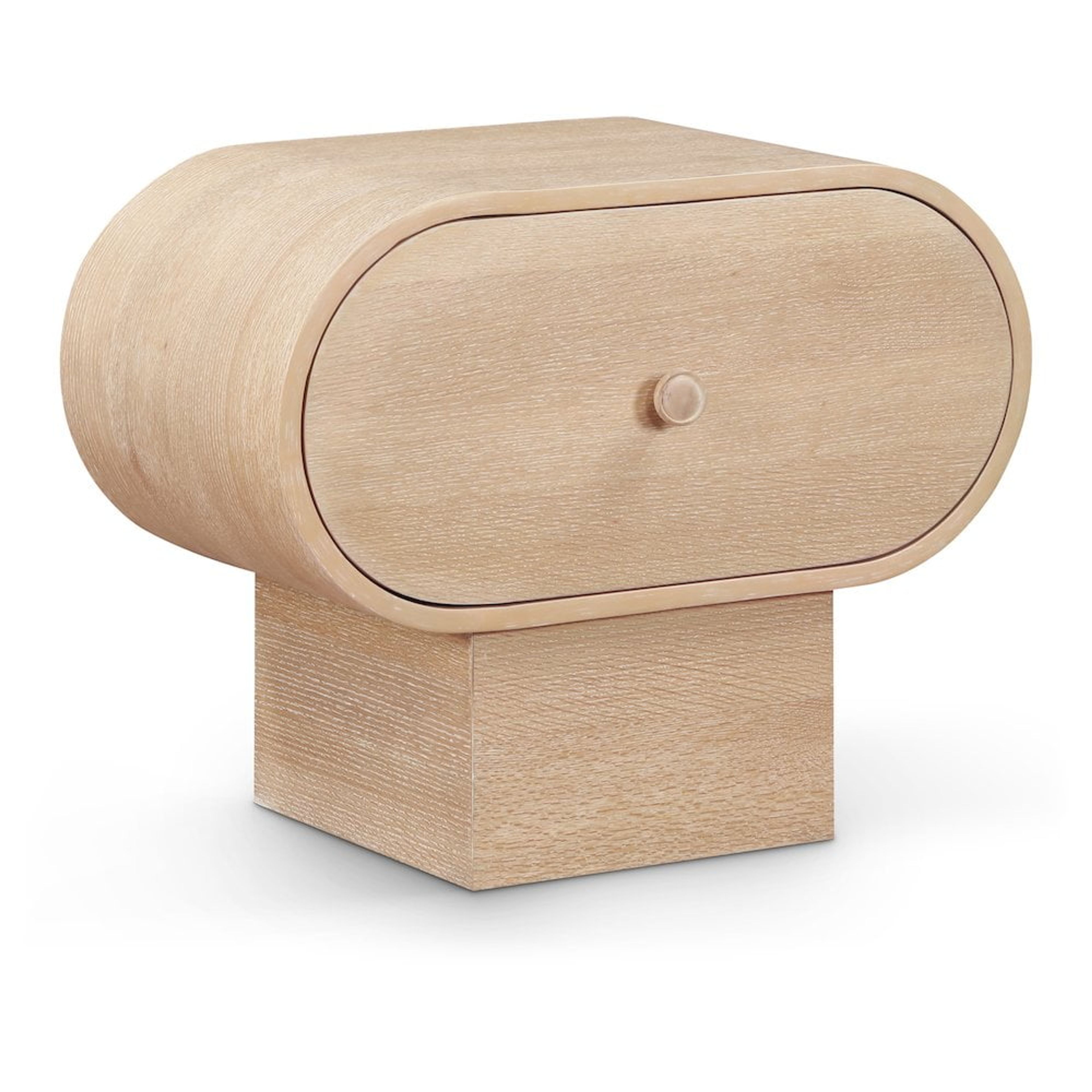 Harlow Natural Oak Nightstand - Meridian Furniture Art Deco Bedroom Storage