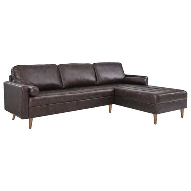 Valour 98" Leather Sectional Sofa - Walmart.com