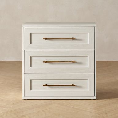 Mopio Blake 3 Drawer Dresser for Bedroom, Small Dresser & Chest of Drawers, Wood Dresser Organizer, Modern Farmhouse Dresser, Tall Night Stand, End Table, Enhanced Safety, Sturdy Compliant (White)