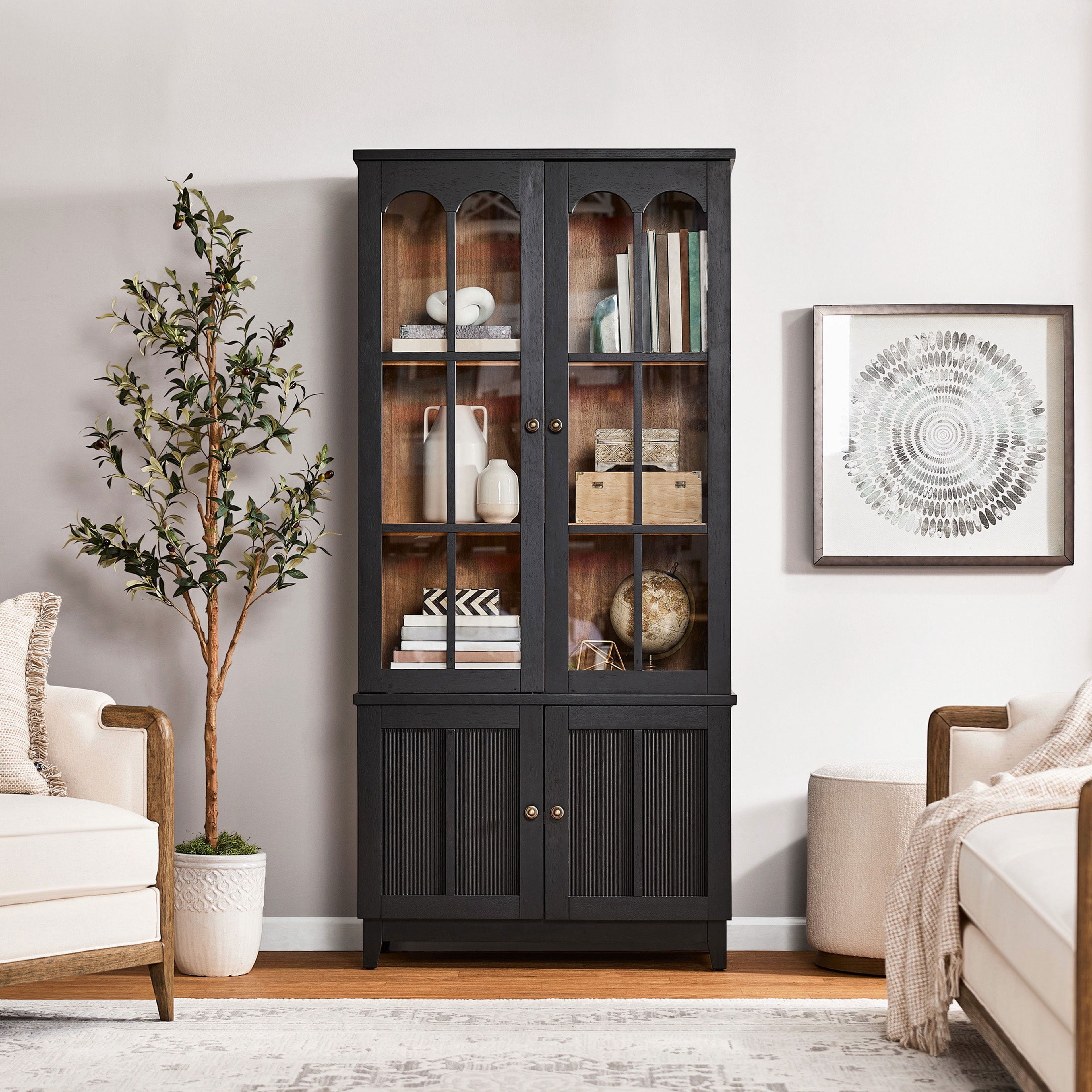 Ellison Black Accent Cabinet - Mid-Century Storage