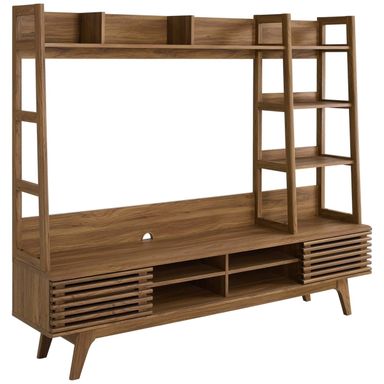 Modway Render TV Stand Entertainment Center in Walnut